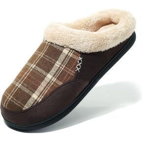 NewDenBer Men's Cozy Memory Foam Slippers Soft Slip on Indoor Outdoor Clog House Shoes