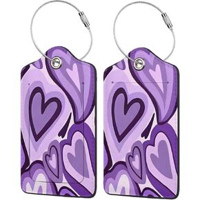 Set of 2 Luggage Tag for Suitcases Tie dye PU Leather Luggage Tag with Full Back Privacy Name ID Card Fun Laggage Tags in Kuwait