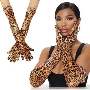 HinyBoeh Women's Long-Velvet-Gloves for 1920s Party Opera Dinner Wedding Gloves 20''Stretchy Long Elbow Gloves for Ladies