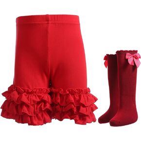 Ashken Baby Toddler Girls Ruffles Shorts Little Girls Cotton Pants 3 Months-6T