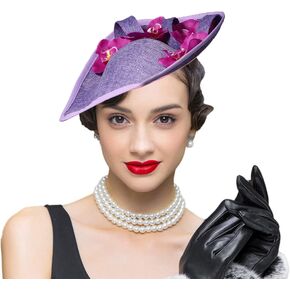 FADVES فاسيناتور للنساء مشبك شعر قبعة زهرة عقال حفل زفاف قبعة قبعة الشاي in Kuwait