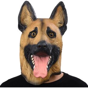 PARTY STORY Super Bowl Underdog German Shepherd Dog Latex Animal Head Mask For Halloween Novelty Costume in Kuwait