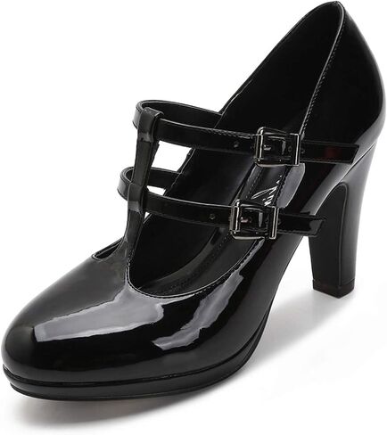 MACKIN J G574-1 Women's Mary Jane Vintage Heels Chunky Platform T-Strap Dress Pumps in Saudi Arabia