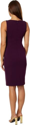 Calvin Klein Boatneck Short Sheath Dress with Side Ruching Detail in Saudi Arabia