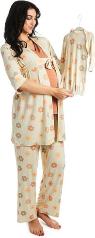 5 Piece Maternity and Nursing PJ Pant Set for Mom and Baby in Saudi Arabia