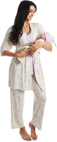 5 Piece Maternity and Nursing PJ Pant Set for Mom and Baby in Kuwait