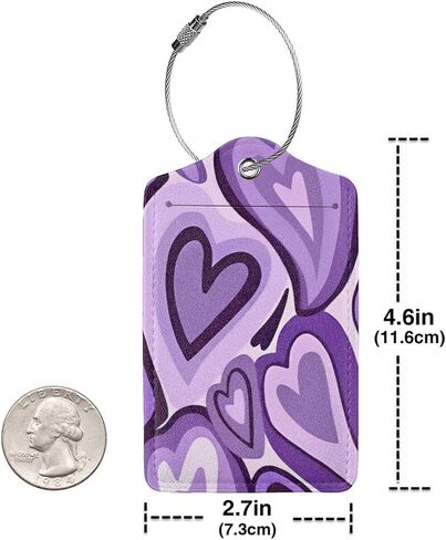 Set of 2 Luggage Tag for Suitcases Tie dye PU Leather Luggage Tag with Full Back Privacy Name ID Card Fun Laggage Tags in Kuwait