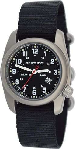 Bertucci A-2T Original Classic Watch | Black Nylon Band | Swiss Super Luminous Technology | Blending Vintage U.S Military and Titanium Innovation | Built for Performance | 12022 in Saudi Arabia