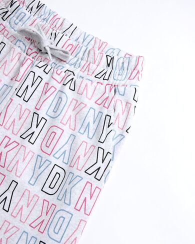 طقم بدلة رياضية للفتيات من DKNY - قطعتان من سويت شيرت صوف بقلنسوة وبنطلون رياضي (12M-16) in Kuwait