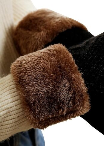 MAYLISACC Hat and Gloves for Women, Thermal Winter Knit Beanie Hats-and-Mittens 2 Pcs Set Ladies Thick Fleece Lined in Saudi Arabia