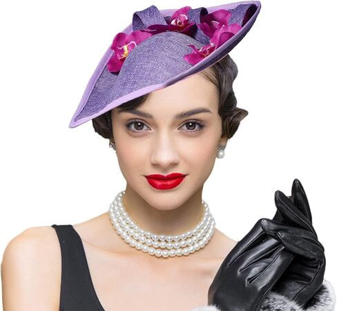 FADVES فاسيناتور للنساء مشبك شعر قبعة زهرة عقال حفل زفاف قبعة قبعة الشاي in Kuwait