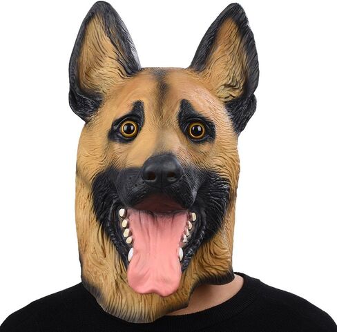PARTY STORY Super Bowl Underdog German Shepherd Dog Latex Animal Head Mask For Halloween Novelty Costume in Kuwait