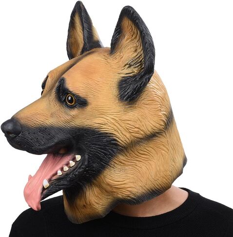 PARTY STORY Super Bowl Underdog German Shepherd Dog Latex Animal Head Mask For Halloween Novelty Costume in Kuwait