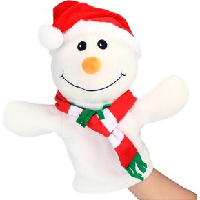 Hopearl Plush Christmas Snowman Hand Puppet with Open Movable Mouth for Imaginative Play, Role Play, Interactive Toy for Storytelling Teaching Puppet Theater, Gift for Kids Boys Girls, White, 17'' in Kuwait