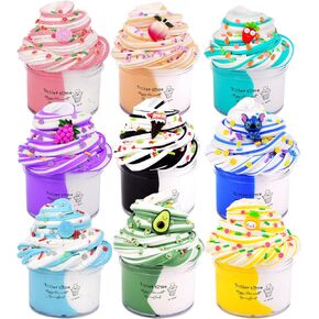 9 قطع من مجموعات سلايم الزبدة، سلايم مطاطي غير لزج ولامع، طين سلايم معطر، لعبة تخفيف التوتر بالزبدة للبنات والأولاد، هدايا عيد ميلاد in Kuwait