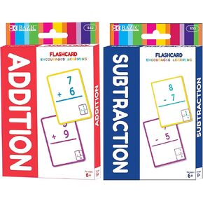 BAZIC Addition & Subtraction Flash Cards, Number Math Calculation Card Game Education Training Learning Practice Activities (36/Pack), Set of 2-Pack