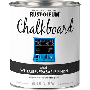 Rust-Oleum 301450 Specialty Chalkboard Brush-On Paint, 30 oz, Flat Black
