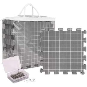 9 قطع من سجادات Ktondic للحياكة، ألواح سميكة للغاية مع شبكات، لوحة حظر كروشيه قابلة للكي على الوجهين مع دبابيس على شكل حرف T وحقيبة تخزين للإبرة أو الكروشيه in Kuwait