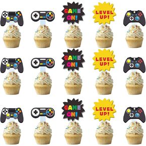 30 قطعة من ألعاب الفيديو من Weimaro لتزيين الكعك والكب كيك وزينة الكعك مثالية لحفلات ألعاب الأطفال، مستلزمات حفلات أعياد الميلاد in Kuwait