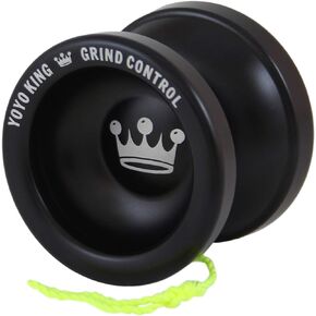 يويو كينج يويو معدني احترافي غير مستجيب للتحكم في الطحن مع محمل حرف C عريض وخيط متضمن (اسود) in Kuwait