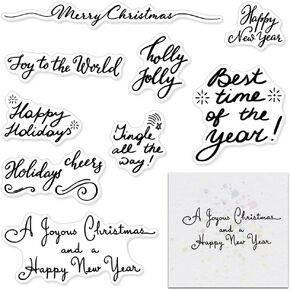 ABTOLS Merry Christmas Clear Stamps for Card Making and Photo Album Decorations, Happy New Year Words Winter Greeting Clear Rubber Stamps for Card Making Decoration and DIY Scrapbooking in Saudi Arabia