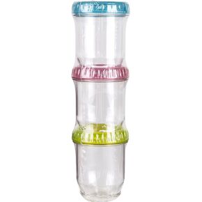 ArtBin 6941AD Twisterz 3-Pack, Art & Craft Organizers, 3.4 Fluid oz, [3] Interlocking Plastic Jars, Clear with Multicolored Lids, Small/Tall, Multi Colored, 3 Piece in Kuwait
