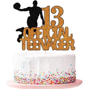 13 قطعة علوية رسمية لكعكة المراهقين - غلاف كعكة عيد الميلاد اللامع تحت عنوان كرة السلة، اختيار كعكة عيد الميلاد الثالث عشر، حفلة صبي يبلغ من العمر ثلاثة عشر عامًا ونجوم كرة السلة وديكور الحفلات الرياضية (الثالث عشر) in Kuwait