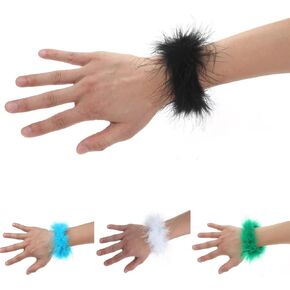 Feather Slap Bracelets, 4Pcs Watch Patting Circle Slap Ring Wrist Decoration Cuff Sleeves Slap Bangle for Party Decoration Mardi Gras Holiday Supplies in Kuwait
