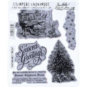 Stampers Anonymous Tim Holtz Cling Rubber Stamp Set, 7" by 8.5", Christmas Magic in Saudi Arabia