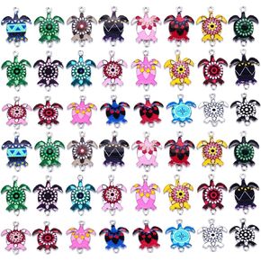 MANLOUFUSHI 30 Pcs Colorful Turtles Enamel Charms Pendant Mixed Turtles DIY Charm Jewelry Making Crafting Accessories for Necklace Bracelet Earring 25 * 18mm in Kuwait