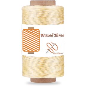 Qmnnma Waxed Thread 284 Yards, Leather Sewing Waxed Thread Cord, 150D Waxed Book Binding Thread, Waxed Coated Thread for Beginners Leather Craft DIY Bags Wallets, Shoe Repairing, Jewelry Making