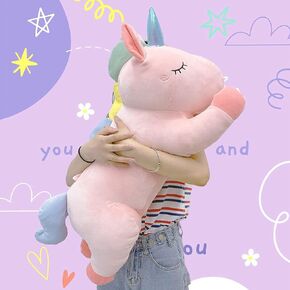 ARELUX 14in Cute Blue Giant Stuffed Unicorn Plush:Soft Animal Hugging Pillow Stuffed Animal, Big Body Plushie,Large Unicorn Toy Room Decor Friends Family Member in Kuwait