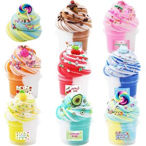8 عبوات من مجموعة سلايم الزبدة ذات اللونين، هدايا عيد ميلاد للأطفال، هدية للحفلات للفتيات والفتيان، غير لزجة، لعبة الحمأة فائقة النعومة للفتيات 6 7 8 9 10 11 12 in Kuwait