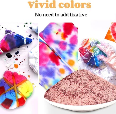 مسحوق صبغ بالربط، عبوة من 12 لون نابض بالحياة قابلة لاعادة التعبئة لصبغ القماش اللامع الدائم، لوازم حفلات مصبوغة بالربط مناسبة للاطفال والكبار (12 × 5 غرام) in Kuwait