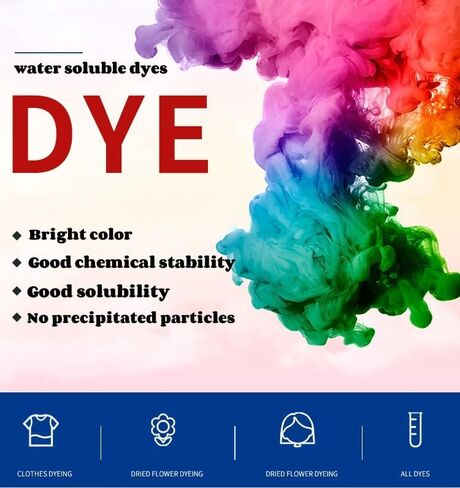 مسحوق صبغ بالربط، عبوة من 12 لون نابض بالحياة قابلة لاعادة التعبئة لصبغ القماش اللامع الدائم، لوازم حفلات مصبوغة بالربط مناسبة للاطفال والكبار (12 × 5 غرام) in Kuwait