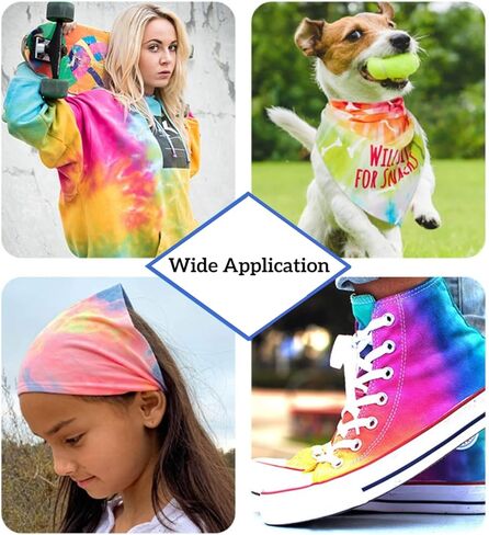 مسحوق صبغ بالربط، عبوة من 12 لون نابض بالحياة قابلة لاعادة التعبئة لصبغ القماش اللامع الدائم، لوازم حفلات مصبوغة بالربط مناسبة للاطفال والكبار (12 × 5 غرام) in Kuwait