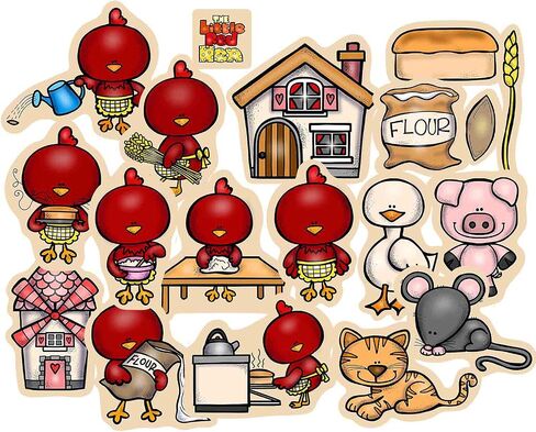Little Red Hen Story Set Flannel/Felt Board Figures 19 Pieces PRECUT Plus Activity Pages Preschool Toddlers in Saudi Arabia