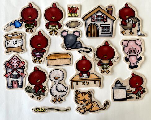 Little Red Hen Story Set Flannel/Felt Board Figures 19 Pieces PRECUT Plus Activity Pages Preschool Toddlers in Saudi Arabia