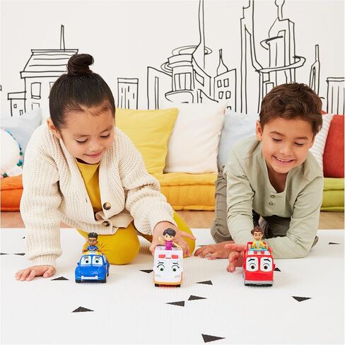 Disney Junior Firebuds, Jayden and Piston, Action Figure and Police Car Toy with Interactive Eye Movement, Kids Toys for Boys and Girls Ages 3 and up in Kuwait