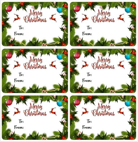 Wonmon 300PCS Christmas Tags Stickers for Gift Wrapping, Self Adhesive Christmas Holly to from Gift Tags Sticker Label for Christmas Presents Wrap Holiday Decorations, 2x3 Inch in Saudi Arabia