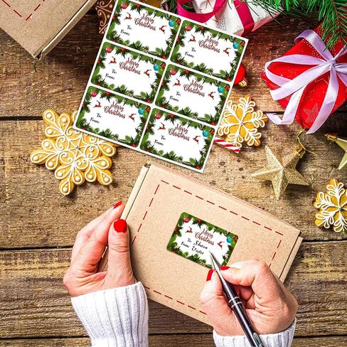 Wonmon 300PCS Christmas Tags Stickers for Gift Wrapping, Self Adhesive Christmas Holly to from Gift Tags Sticker Label for Christmas Presents Wrap Holiday Decorations, 2x3 Inch in Saudi Arabia