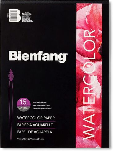 Bienfang Watercolor Paper Pad, 9"x12", Cold Press, 15 Sheets (140lb / 228gsm) in Kuwait