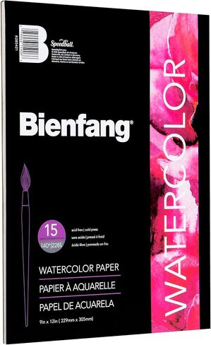 Bienfang Watercolor Paper Pad, 9"x12", Cold Press, 15 Sheets (140lb / 228gsm) in Kuwait
