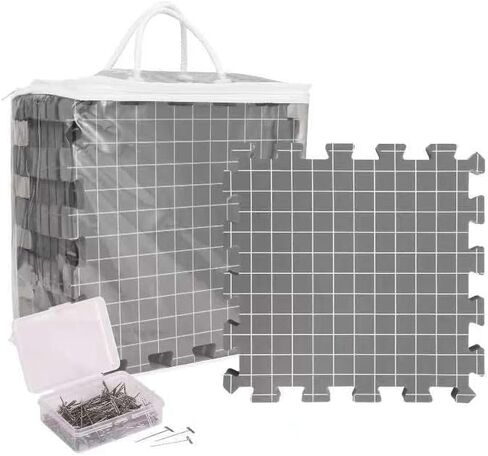 9 قطع من سجادات Ktondic للحياكة، ألواح سميكة للغاية مع شبكات، لوحة حظر كروشيه قابلة للكي على الوجهين مع دبابيس على شكل حرف T وحقيبة تخزين للإبرة أو الكروشيه in Kuwait