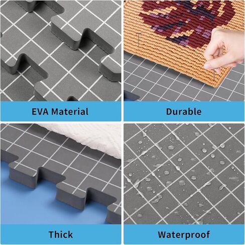 9 قطع من سجادات Ktondic للحياكة، ألواح سميكة للغاية مع شبكات، لوحة حظر كروشيه قابلة للكي على الوجهين مع دبابيس على شكل حرف T وحقيبة تخزين للإبرة أو الكروشيه in Kuwait