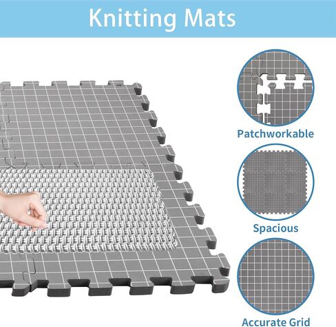 9 قطع من سجادات Ktondic للحياكة، ألواح سميكة للغاية مع شبكات، لوحة حظر كروشيه قابلة للكي على الوجهين مع دبابيس على شكل حرف T وحقيبة تخزين للإبرة أو الكروشيه in Kuwait