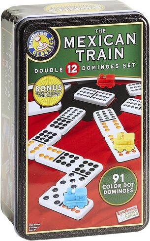 The Mexican Train Dominoes - 91 Color Dot Double 12 Dominoes in Kuwait