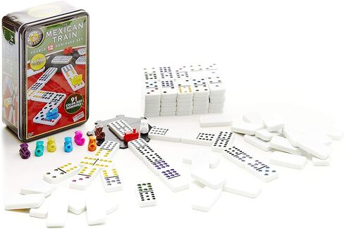 The Mexican Train Dominoes - 91 Color Dot Double 12 Dominoes in Kuwait