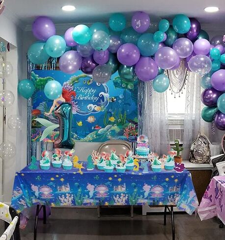 24 قطعة من زينة الكب كيك بتصميم حورية البحر، لوازم تزيين حفلات اعياد الميلاد وحفلات استقبال المولود للبنات وحفلات بطابع حورية البحر، حفلة بطابع تحت البحر in Kuwait