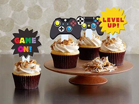 30 قطعة من ألعاب الفيديو من Weimaro لتزيين الكعك والكب كيك وزينة الكعك مثالية لحفلات ألعاب الأطفال، مستلزمات حفلات أعياد الميلاد in Kuwait